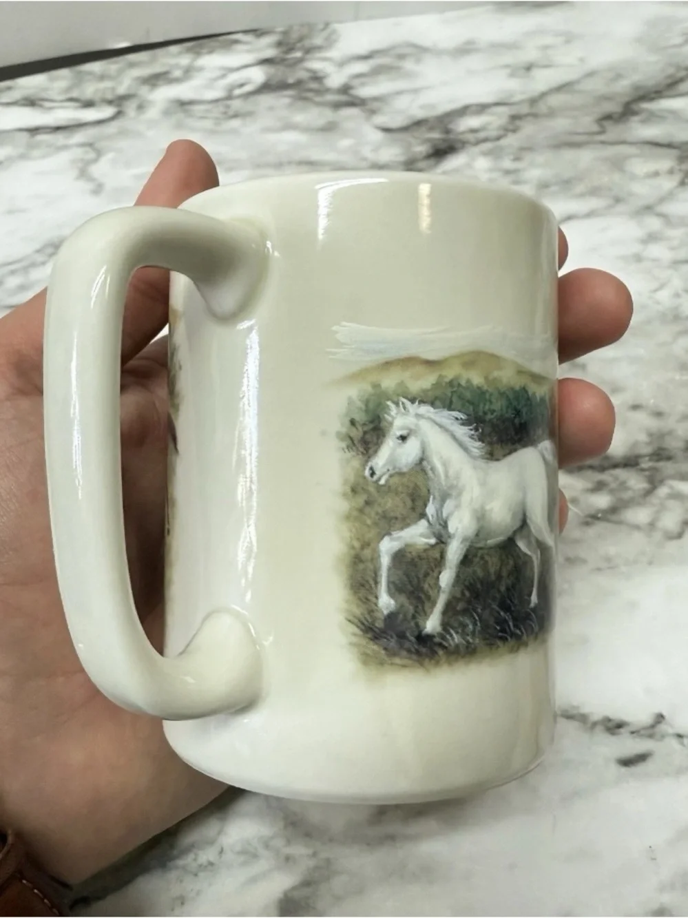 Vintage Otagiri Japan Hand Painted Wild Horses Coffee/Tea Mug, Equestrian Core